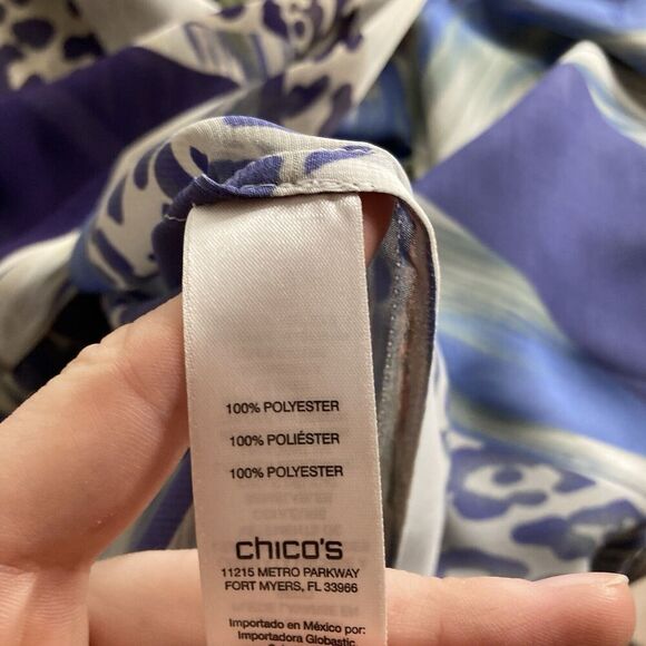 Chico's Women's Swirls Apryl Shirt Size 1‎ Medium Flowy Oversized Art To Wear - Picture 9 of 12